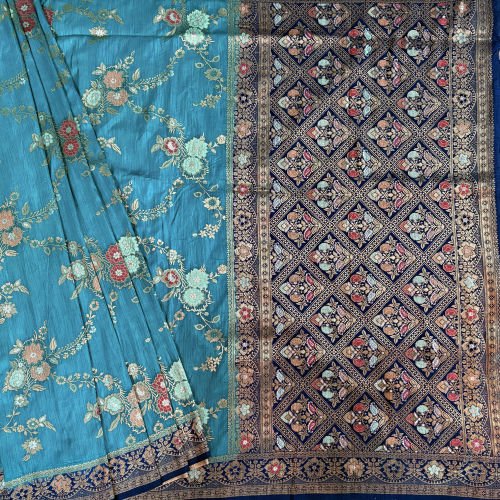 BLENDED MEENAKARI WEAVED BANARASI SILK SAREE