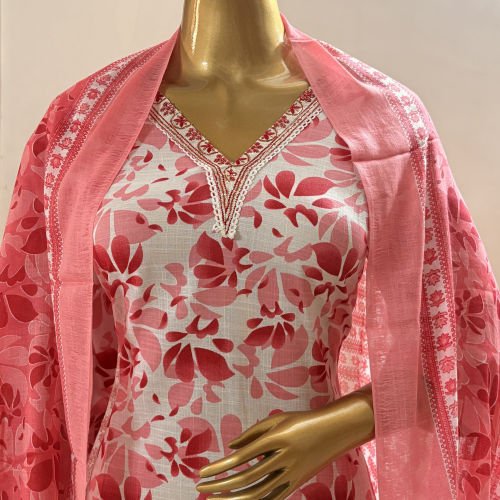 PRINTED PURE COTTON READYMADE SALWAR SUIT WITH MALMAL DUPATTA XXL