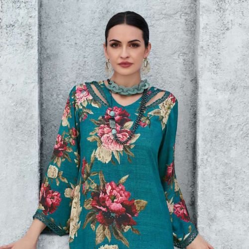 UNSTITCHED MODAL DIGITAL PRINTED SUIT WITH HANDWORK, EMBROIDERED BORDER & MUSLIN DUPATTA