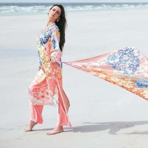 PURE COTTON DIGITAL PRINTED UNSTITCHED SUIT WITH MUSLIN DUPATTA